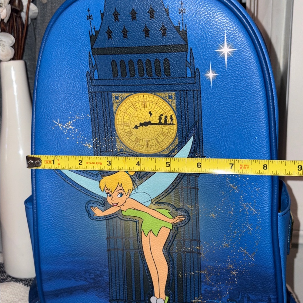 Disney Loungefly Blue Tinkerbell Backpack - Picture 10 of 11